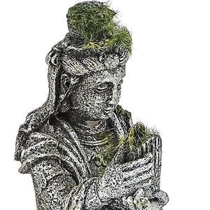 Blue Ribbon Ancient Buddha Statue Moss Exotic Environment Aquarium Ornament 7X4"